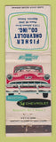 Matchbook Cover - 1954 Chevrolet Fisher Shawnee KS WORN