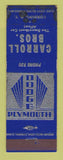 Matchbook Cover - Carroll Bros Dodge Plymouth Corning NY STAINED