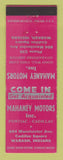 Matchbook Cover - Mahaney Motors Pontiac Cadillac Wabash IN WEAR