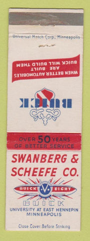 Matchbook Cover - Swanberg Scheefe Buick Minneapolis MN