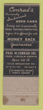 Matchbook Cover - Conrad Ford Cleveland OH WORN