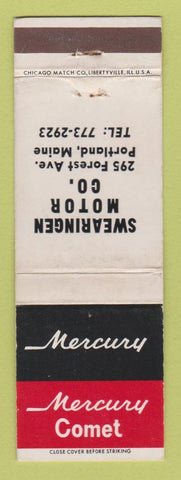 Matchbook Cover - Mercury Comet Swearingen Portland ME WEAR
