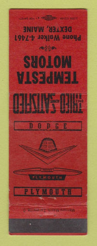 Matchbook Cover - Dodge Plymouth Tempesta Dexter ME