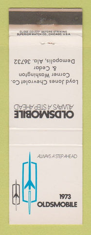 Matchbook Cover - 1973 Oldsmobile Loyd Jones Chevrolet Demopolis AL WORN
