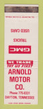 Matchbook Cover - GMC Trucks Arnold Motors Dayton TN WEAR