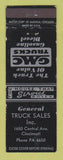 Matchbook Cover - General Truck Sales GMC Cincinnati OH WEAR