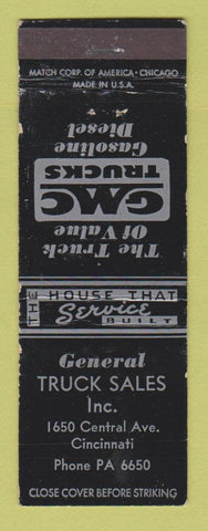 Matchbook Cover - General Truck Sales GMC Cincinnati OH WEAR