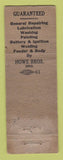 Matchbook Cover - How Bros Ford Mercury Lincoln 1940 WORN