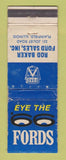 Matchbook Cover - 1966 Ford Rod Baker Plainfield IL WORN