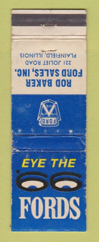 Matchbook Cover - 1966 Ford Rod Baker Plainfield IL WORN