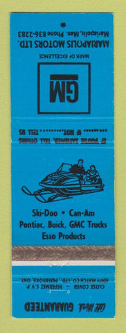 Matchbook Cover - Mariapolis Motors GM Ski Doo Snowmobiles MB
