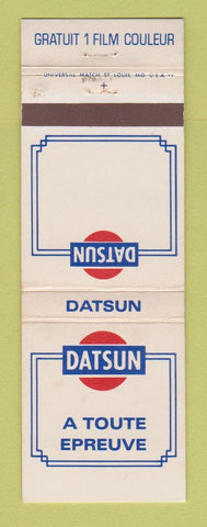 Matchbook Cover - Datsun Cars Brussels Belgium