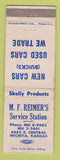 Matchbook Cover - MF Reimer's Service oil gas Buick Wichita KS POOR