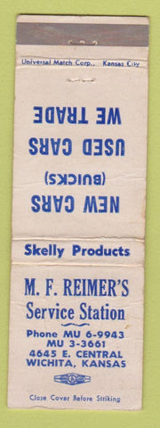 Matchbook Cover - MF Reimer's Service oil gas Buick Wichita KS POOR