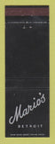 Matchbook Cover - Mario's Detroit MI WEAR