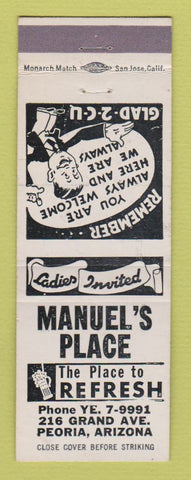 Matchbook Cover - Manuel's Place Peoria AZ