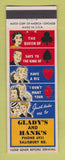 Matchbook Cover - Glady's and Hank's