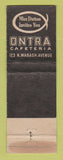 Matchbook Cover - Ontra Cafeteria Chicago IL WEAR