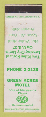 Matchbook Cover - Green Acres Motel Lansing MI WEAR