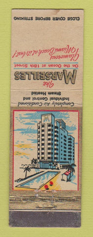 Matchbook Cover - Marseilles Hotel Miami Beach FL WEAR POOR BACK