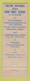 Matchbook Cover - Fulton National Bank Atlanta GA