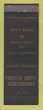 Matchbook Cover - Parham Motel Restaurant Commerce GA