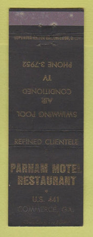 Matchbook Cover - Parham Motel Restaurant Commerce GA