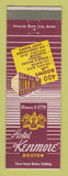 Matchbook Cover - Hotel Kenmore Boston MA
