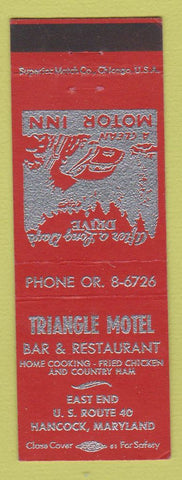 Matchbook Cover - Triangle Motel Bar Restaurant Hancock MD