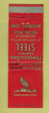 Matchbook Cover - Hawk Brand Steel Boston MA Waterbury CT
