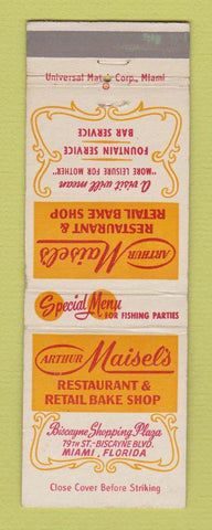 Matchbook Cover - Arthur Maisel's Restaurant Miami FL
