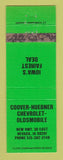 Matchbook Cover - Coover Huebner Chevrolet Oldsmobile Nevada IA WEAR
