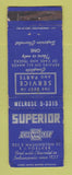 Matchbook Cover - Superior Chevrolet Indianapolis IN WORN