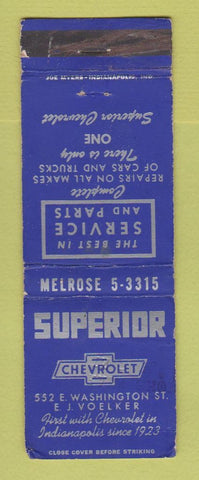 Matchbook Cover - Superior Chevrolet Indianapolis IN WORN