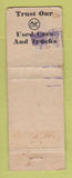 Matchbook Cover - Superior Chevrolet Indianapolis IN WORN
