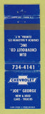 Matchbook Cover - Elm Chevrolet Elmira NY WORN