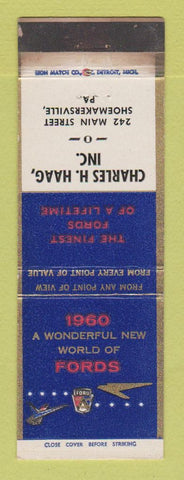 Matchbook Cover - 1960 Ford Charles Haag Shoemakersville PA WORN