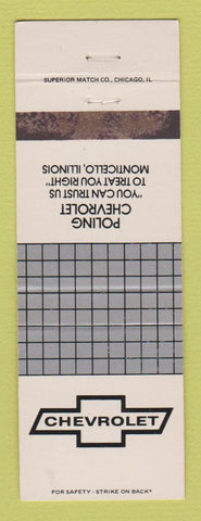 Matchbook Cover - Poling Chevrolet Monticello IL WEAR