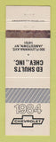 Matchbook Cover - 1984 Chevrolet Ed Shults Jamestown NY WEAR
