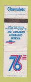 Matchbook Cover - 1976 Chevrolet Vickers Dumas AR WORN