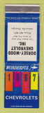 Matchbook Cover - 1967 Chevrolet Dorsey Wood Abbeville GA WEAR