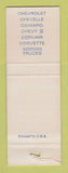 Matchbook Cover - 1967 Chevrolet Arvis Davis Paducah TX WORN