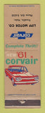 Matchbook Cover - 1961 Chevrolet Corvair Lipp Franklin NE WEAR