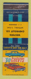 Matchbook Cover - 1960 Chevrolet Western Mitchell SD JJ Verschoor WORN