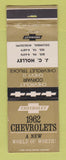 Matchbook Cover - 1962 Chevrolet JC Holley Columbus MS WEAR