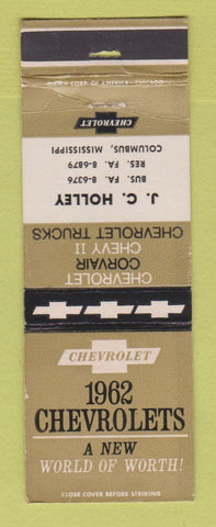 Matchbook Cover - 1962 Chevrolet JC Holley Columbus MS WEAR