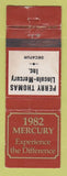 Matchbook Cover - 1982 Mercury Perry Thomas Lincoln Decatur IL? WORN