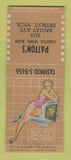 Matchbook Cover - Patton's Liquor Detroit MI pinup BOBTAIL