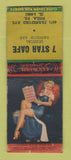 Matchbook Cover - 7 Star Cafe Philadephia PA pinup CREASED BOBTAIL