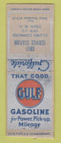 Matchbook Cover - Gulf oil gas Troy NY BOBTAIL